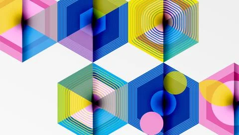 Hexagons, diamonds pattern. Geometric repeating hexagon background Stock Illustration