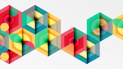 Hexagons, diamonds pattern. Geometric repeating hexagon background Stock Illustration