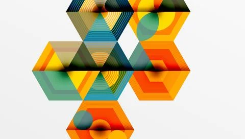 Hexagons, diamonds pattern. Geometric repeating hexagon background Stock Illustration