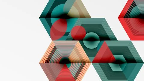 Hexagons, diamonds pattern. Geometric repeating hexagon background Stock Illustration