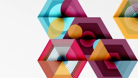 Hexagons, diamonds pattern. Geometric repeating hexagon background Illustrazione stock