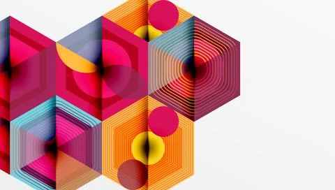 Hexagons, diamonds pattern. Geometric repeating hexagon background Stock Illustration