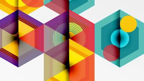 Hexagons, diamonds pattern. Geometric repeating hexagon background 스톡 일러스트