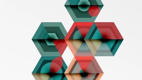 Hexagons, diamonds pattern. Geometric repeating hexagon background 스톡 일러스트