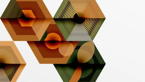 Hexagons, diamonds pattern. Geometric repeating hexagon background イラスト素材