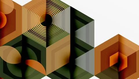 Hexagons, diamonds pattern. Geometric repeating hexagon background Stock Illustration