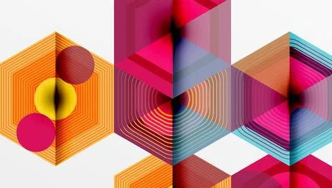 Hexagons, diamonds pattern. Geometric repeating hexagon background Stock Illustration