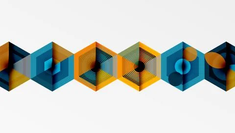 Hexagons, diamonds pattern. Geometric repeating hexagon background Stock Illustration