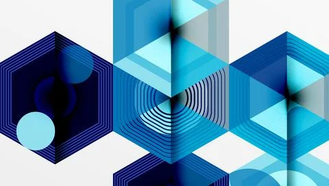 Hexagons, diamonds pattern. Geometric repeating hexagon background Stock Illustration