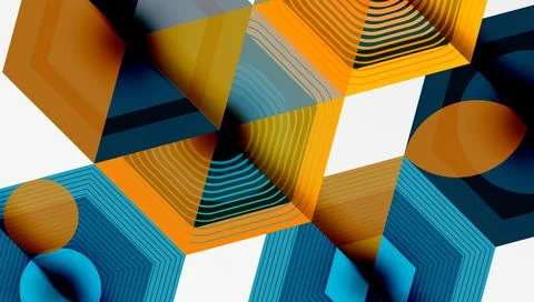 Hexagons, diamonds pattern. Geometric repeating hexagon background Stock Illustration