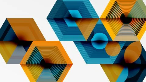Hexagons, diamonds pattern. Geometric repeating hexagon background Stock Illustration