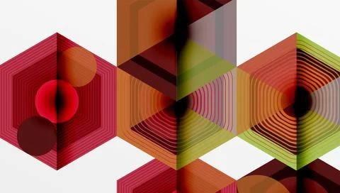 Hexagons, diamonds pattern. Geometric repeating hexagon background 스톡 일러스트