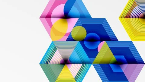 Hexagons, diamonds pattern. Geometric repeating hexagon background Stock Illustration