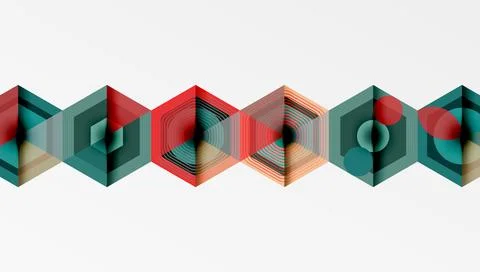 Hexagons, diamonds pattern. Geometric repeating hexagon background Stock Illustration