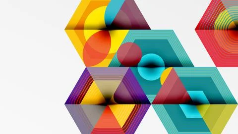 Hexagons, diamonds pattern. Geometric repeating hexagon background Illustrazione stock