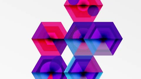 Hexagons, diamonds pattern. Geometric repeating hexagon background Stock Illustration