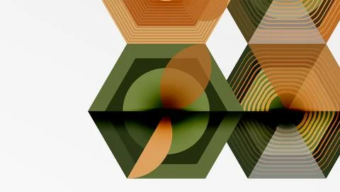 Hexagons, diamonds pattern. Geometric repeating hexagon background Stock Illustration