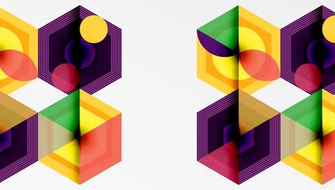 Hexagons, diamonds pattern. Geometric repeating hexagon background 스톡 일러스트