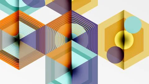 Hexagons, diamonds pattern. Geometric repeating hexagon background Stock Illustration