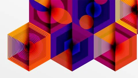 Hexagons, diamonds pattern. Geometric repeating hexagon background Stock Illustration