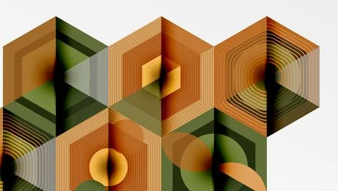 Hexagons, diamonds pattern. Geometric repeating hexagon background Stock Illustration