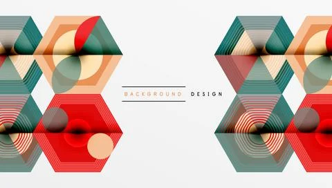 Hexagons, diamonds pattern. Geometric repeating hexagon background Illustrazione stock