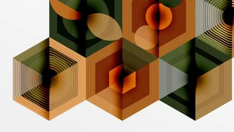 Hexagons, diamonds pattern. Geometric repeating hexagon background Stock Illustration