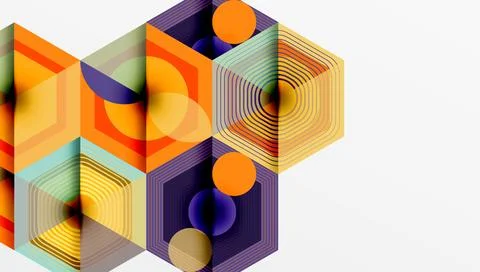 Hexagons, diamonds pattern. Geometric repeating hexagon background Illustrazione stock