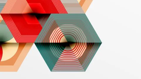 Hexagons, diamonds pattern. Geometric repeating hexagon background Illustrazione stock