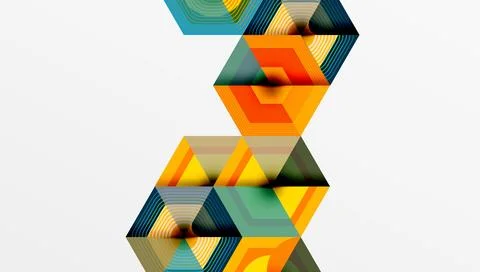 Hexagons, diamonds pattern. Geometric repeating hexagon background Stock Illustration