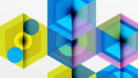 Hexagons, diamonds pattern. Geometric repeating hexagon background 스톡 일러스트