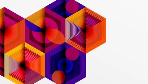 Hexagons, diamonds pattern. Geometric repeating hexagon background Illustrazione stock