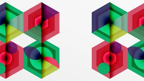 Hexagons, diamonds pattern. Geometric repeating hexagon background Stock Illustration
