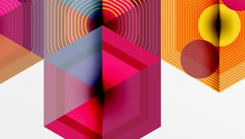 Hexagons, diamonds pattern. Geometric repeating hexagon background Stock Illustration