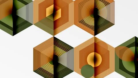 Hexagons, diamonds pattern. Geometric repeating hexagon background イラスト素材