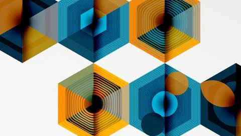 Hexagons, diamonds pattern. Geometric repeating hexagon background イラスト素材