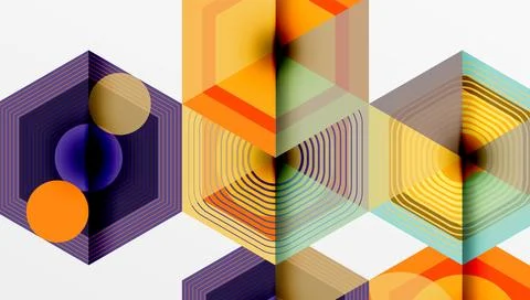 Hexagons, diamonds pattern. Geometric repeating hexagon background イラスト素材