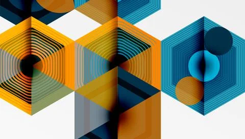 Hexagons, diamonds pattern. Geometric repeating hexagon background 스톡 일러스트