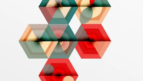 Hexagons, diamonds pattern. Geometric repeating hexagon background イラスト素材