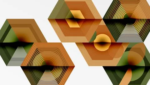 Hexagons, diamonds pattern. Geometric repeating hexagon background 스톡 일러스트