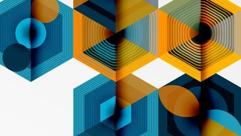 Hexagons, diamonds pattern. Geometric repeating hexagon background Stock Illustration