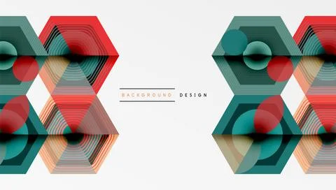Hexagons, diamonds pattern. Geometric repeating hexagon background Stock Illustration