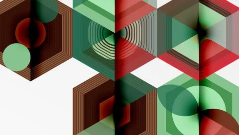 Hexagons, diamonds pattern. Geometric repeating hexagon background Illustrazione stock