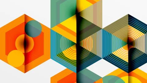 Hexagons, diamonds pattern. Geometric repeating hexagon background Stock Illustration