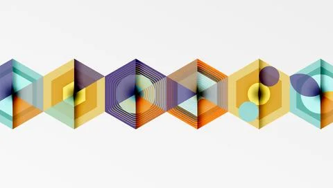 Hexagons, diamonds pattern. Geometric repeating hexagon background Stock Illustration