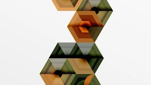 Hexagons, diamonds pattern. Geometric repeating hexagon background Stock Illustration