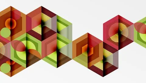 Hexagons, diamonds pattern. Geometric repeating hexagon background イラスト素材