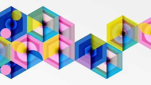 Hexagons, diamonds pattern. Geometric repeating hexagon background Illustrazione stock