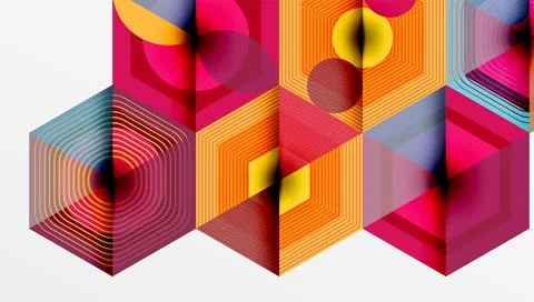 Hexagons, diamonds pattern. Geometric repeating hexagon background イラスト素材