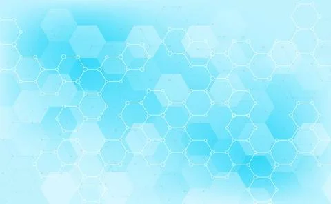 Hexagons of different sizes on a blue background - Vector Hexagons of diff... Stock Photos